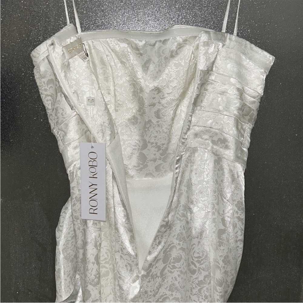 💜firm price💜Ronny kobo white draped lined Sandra mini dress - Picture 13 of 16